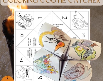Gideon coloring cootie catcher| Sunday school craft| Cootie catcher| Printable bible craft| Fortune teller| Gideon craft|Gideon bible lesson