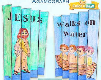 Jesus Walks on Water Agamograph Craft – Sunday School Bible Activity (Digital Download)