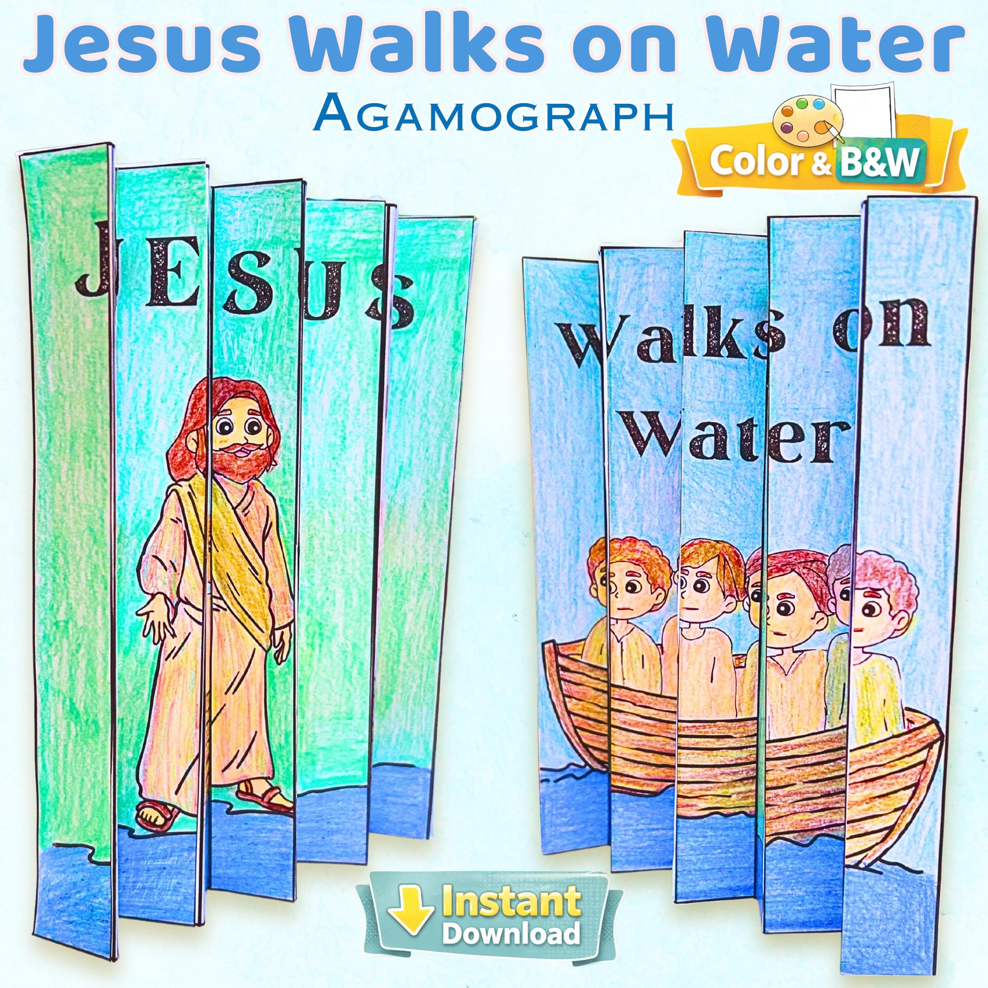Jesus Walks on Water Agamograph Craft – Sunday School Bible Activity ...