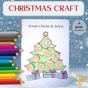 Dekorieren Sie den Weihnachtsbaum Handwerk | Sonntagsschulhandwerk | Bibelaktivität für Kinder | Weihnachtskinderaktivität | Die Geburt von Jesus DIY