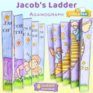 Jakobsleiter Agamograph Craft - Bibelgeschichten-Bibel-Ausmalaktivität (PDF-Download)