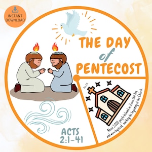 Printable Pentecost Sunday School Craft – Holy Spirit Kids Ministry Activity, Bible Lesson & Homeschooling Spinner Wheel Coloring Project