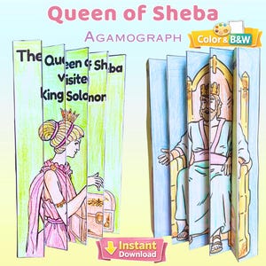 Königin von Saba & König Solomon Agamograph Craft - Sonntagsschulbibelgeschichte Aktivität (PDF-Muster)