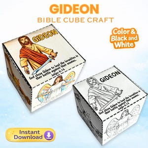 Printable Gideon’s Victory Cube Craft, Sunday School Bible Story Activity (Digital Download)