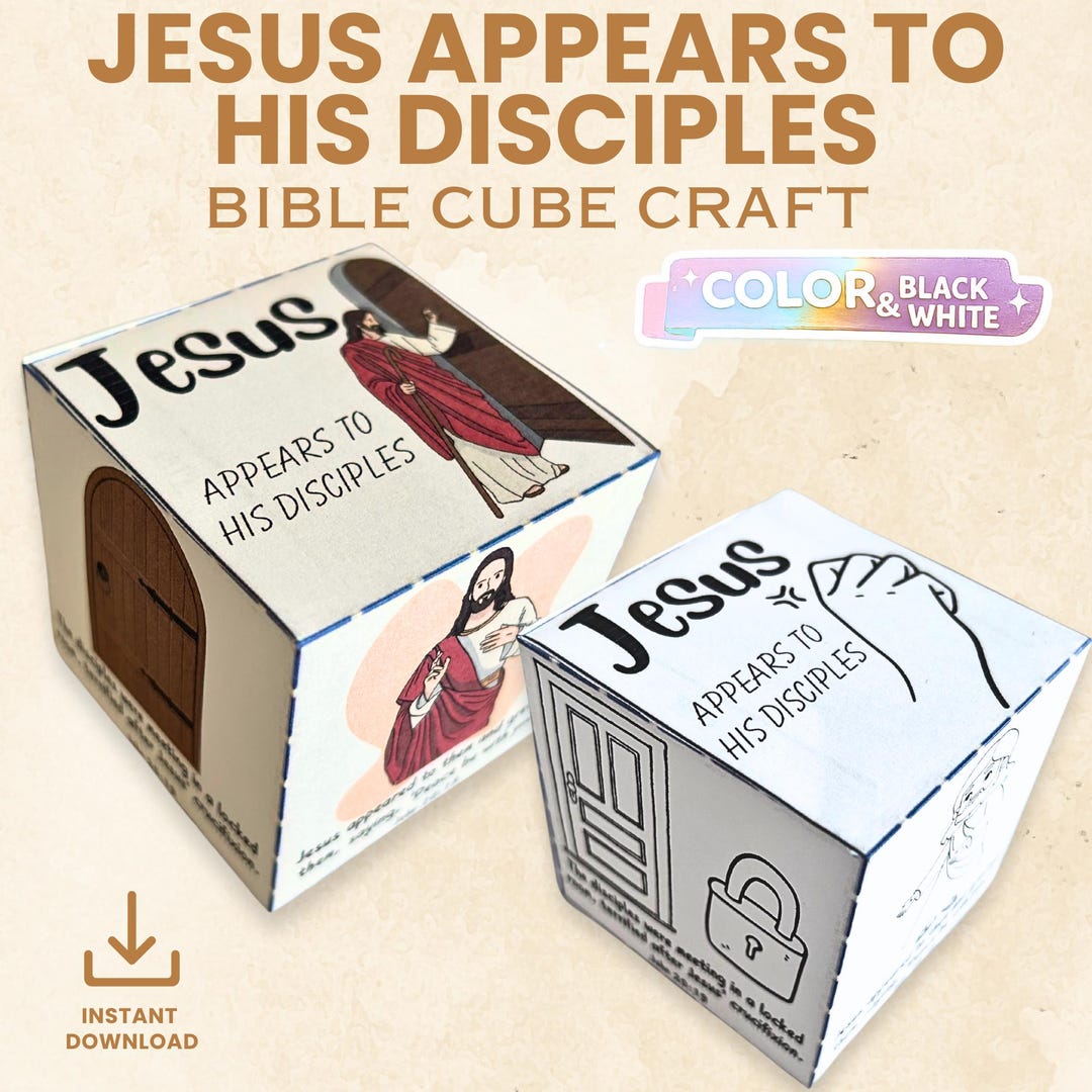 Jesus Appears to Disciples Cube Craft | Sunday School Bible Activity ...
