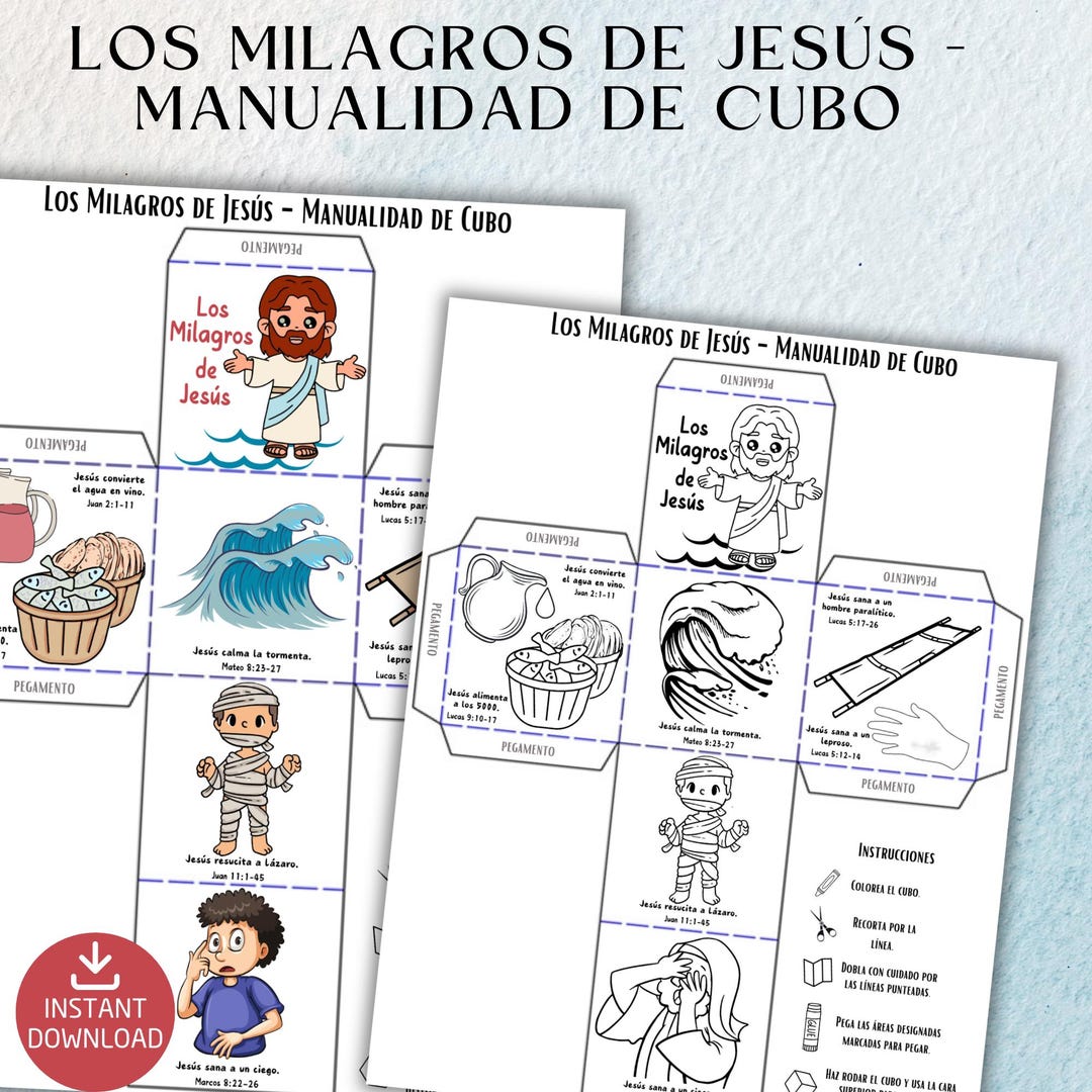 SPANISH - Miracles of Jesus Sunday School Craft Miracles of Jesus ...