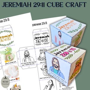 Jeremiah 29:11 Cube Craft – Printable Bible Activity, Kids Bible Verse Memory Craft, Sunday School & Christian Ministry Craft Coloring Pages