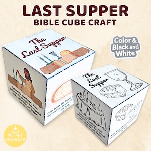 The Last Supper Cube Craft | Easter Sunday School Bible Activity (Digital Download)