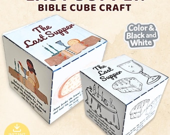 The Last Supper Cube Craft | Easter Sunday School Bible Activity (Digital Download)