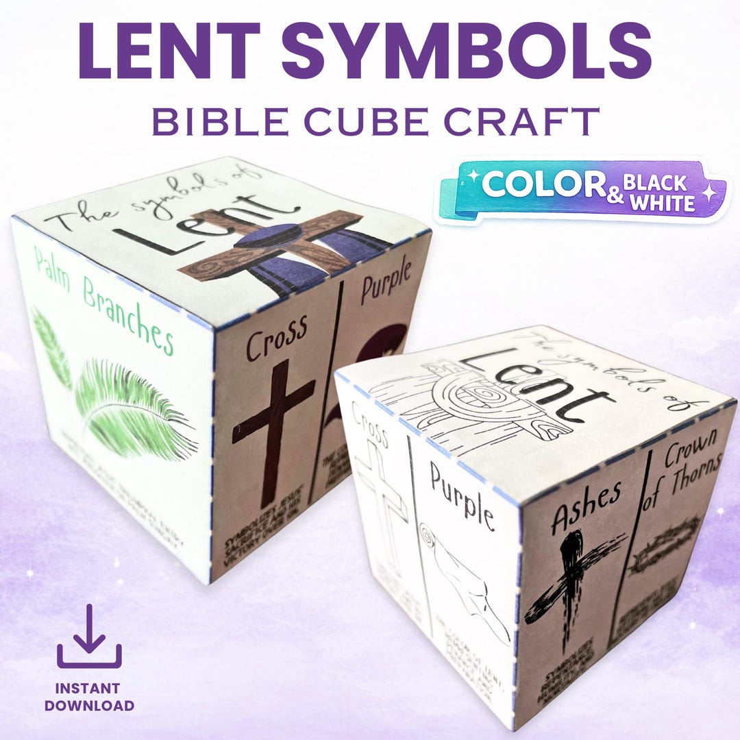 Lent Symbols Cube Craft | Sunday School Easter Bible Activity