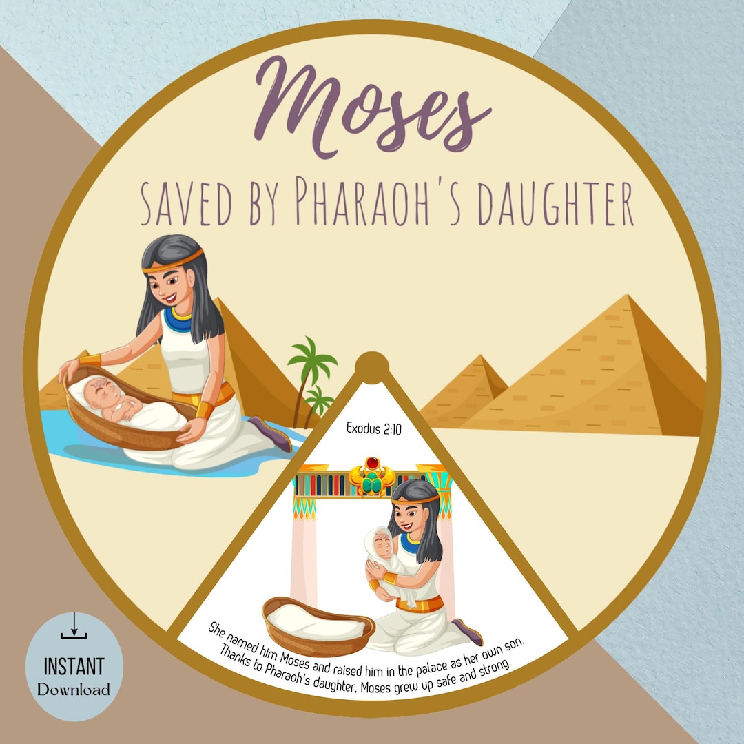 Baby Moses Saved by Pharaoh's Daughter Spinner Wheel - Sunday School ...
