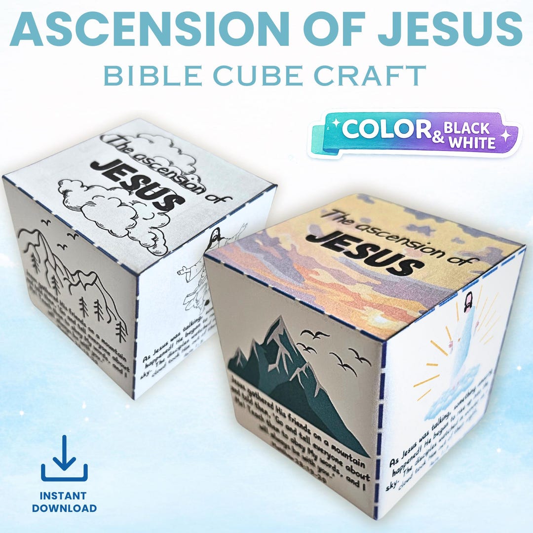 Jesus Ascension Cube Craft for Kids | Printable Sunday School Bible ...