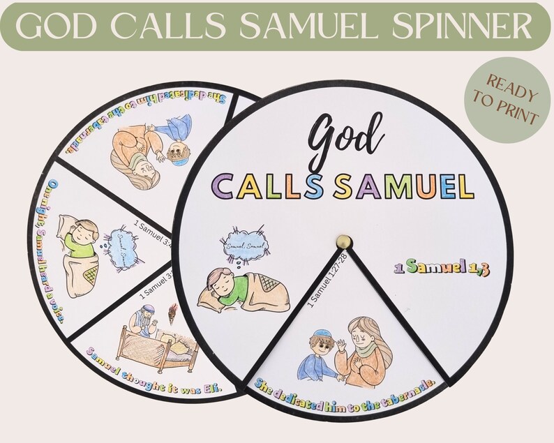 God Calls Samuel Coloring Spinner Wheel God Calls Samuel - Etsy
