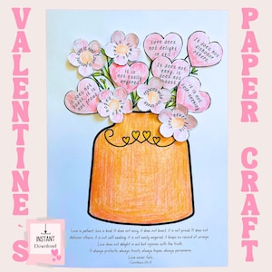 Christian Kids Valentine’s Day Craft, 1 Corinthians 13 Love-Themed Cut-and-Paste Activity, Printable Sunday School & Kids Ministry project
