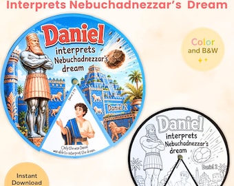 Attività stampabile: Daniele interpreta il sogno di Nabucodonosor, gioco da colorare per la scuola domenicale, attività biblica per l'istruzione a casa.