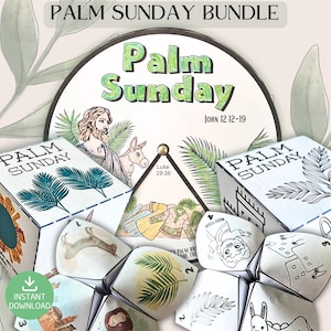 Palmsonntag Handwerk Bündel | Druckbare Sonntagsschulbibelaktivität | Spiel| Papierkunst| Siegeszug DIY| Neues Testament Lehre | Digitale Datei
