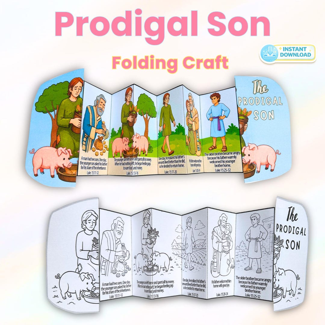 The Prodigal Son Folding Surprise Craft | Sunday School Printable ...
