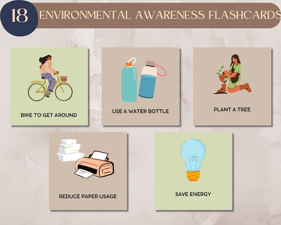 Eco Education Flashcards for Kids – 18 Printable Cards (Digital Download)