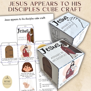 Jesus erscheint seinen Anhängern Bilderwürfel Druckbare Bibelaktivität | Papierkunst| Verschlossener Raum DIY| Neues Testament Lehre | Digital
