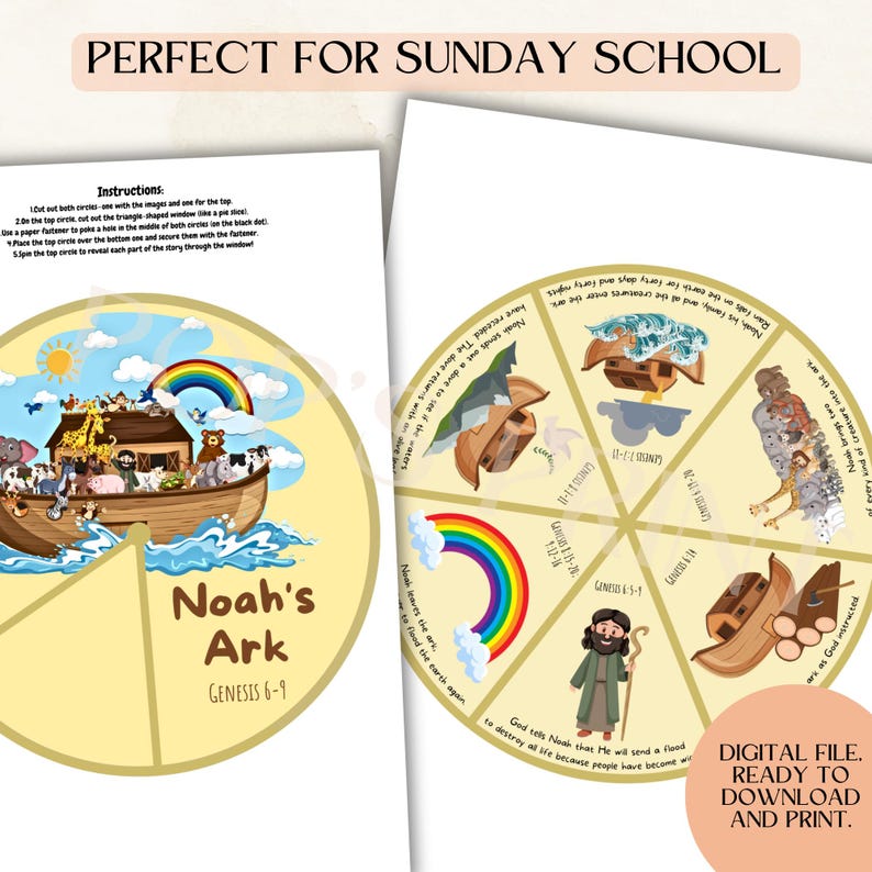 Noah's Ark Spinner Wheel | Sunday School | Kids Ministry Craft ...
