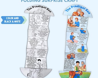 Prodigal Son Bible Folding Surprise Craft | Sunday School Printable | Kids Christian Lesson