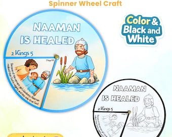 Manualidad de rueca: Naamán sanado / Historia bíblica para niños / Actividad para colorear de la escuela dominical