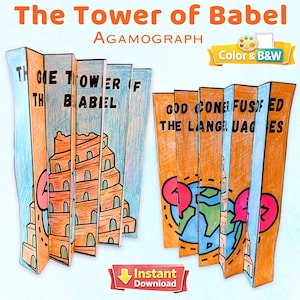 Tower of Babel Agamograph Craft – Sunday School Bible Activity (Digital Download)