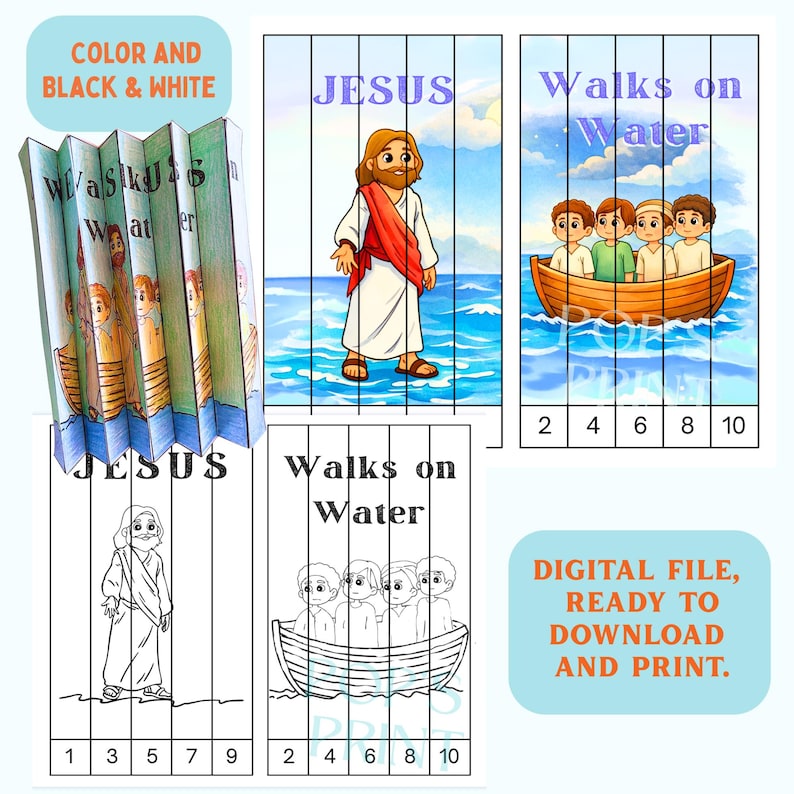 Jesus Walks on Water Agamograph Craft – Sunday School Bible Activity ...