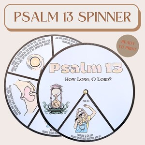 Printable Psalm 13 Coloring Spinner Wheel | Psalm 13 Coloring Pages | Sunday School Craft | Kids&#39; Ministry Activity | Memorize Psalms