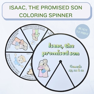 Isaac, the Promised Son Coloring Sunday School Craft, Bible Coloring Spinner Wheel, Kids&#39; Ministry Fun Activity, Homeschool Bible Curriculum