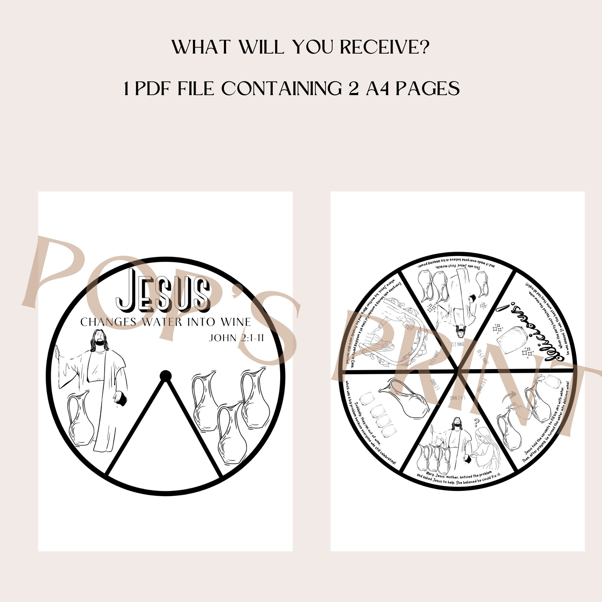Jesus Turns Water Into Wine Printable Sunday School Craft Kids Ministry ...
