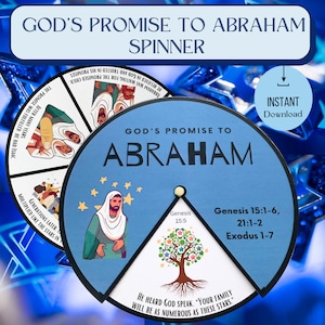 God&#39;s Promise to Abraham Spinner Wheel | Abraham Craft | Sunday School Activity | Kids Ministry Craft | Kids Bible Activity | Memory Game