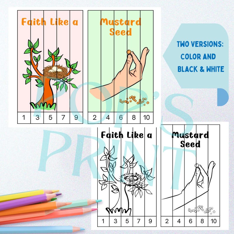 Printable Faith Like a Mustard Seed Agamograph – Sunday School Craft ...
