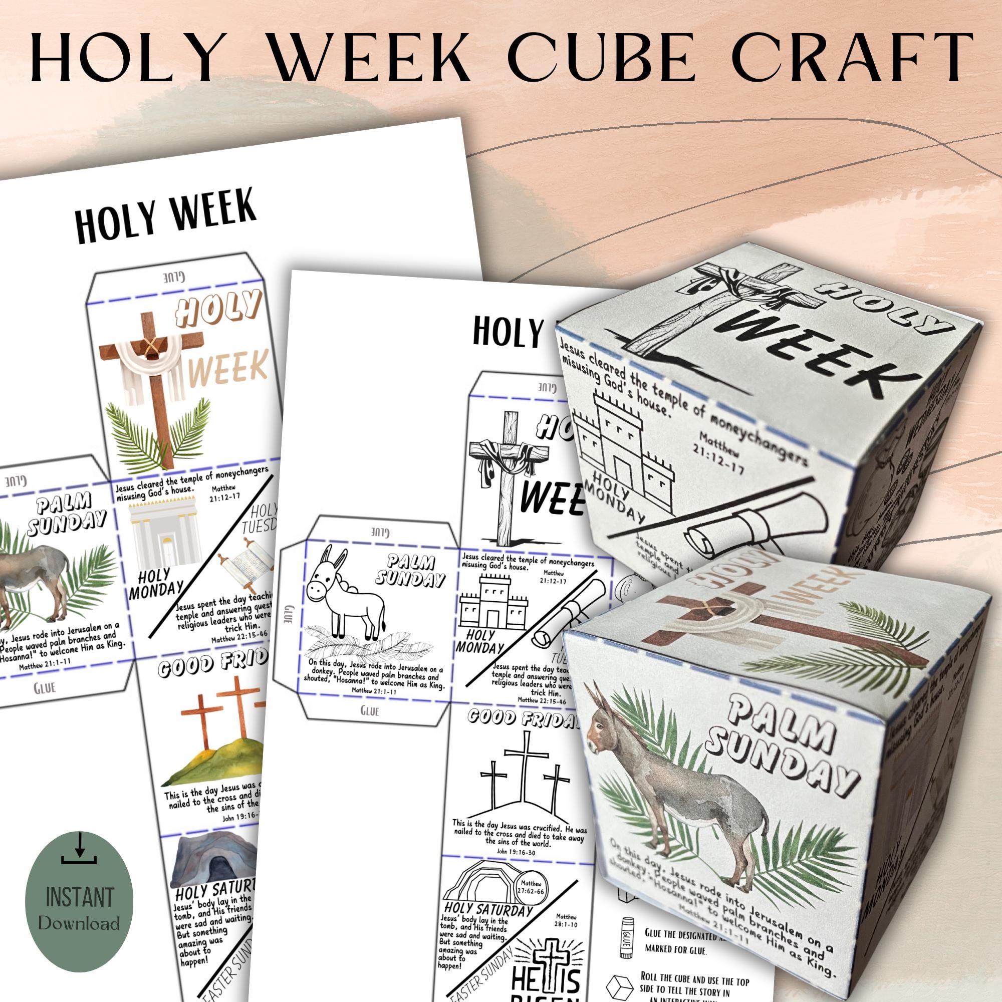 Holy Week Box Craft Holy Week for Kids| Cube Craft| Printable Sunday School Bible Activity ...