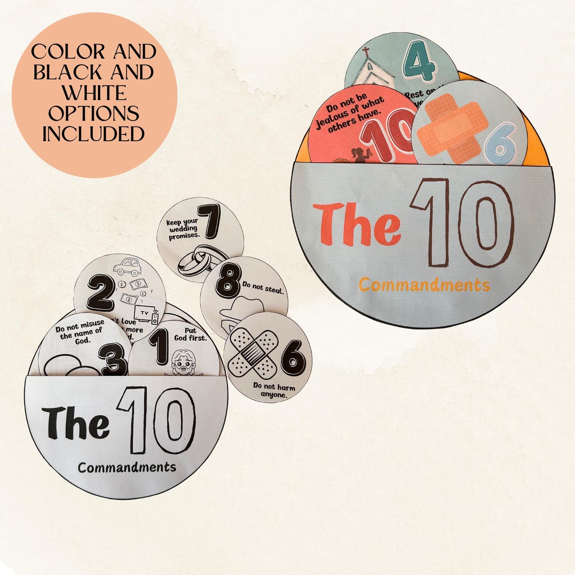 Ten Commandments Handwork The Ten Commandments Paper Pocket Craft| Printable Sunday School Craft ...