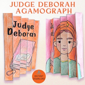 Printable Judge Deborah Agamograph – Sunday School Craft & Bible Coloring Activity for Kids, Bible Lesson on Women in the Bible