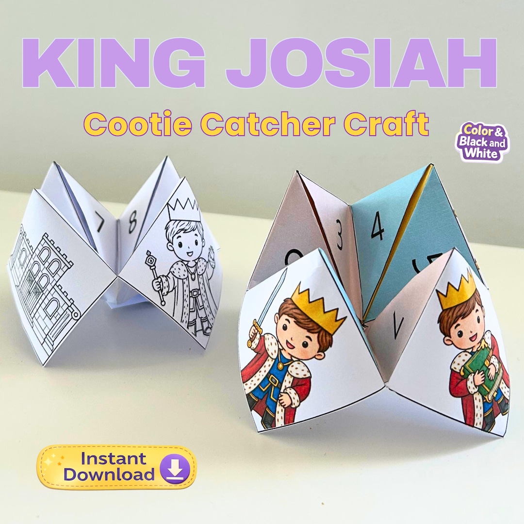 King Josiah Cootie Catcher Craft | Printable Bible Q&A Game