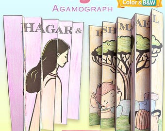 Agamógrafo de Agar e Ismael – Atividade bíblica para imprimir para a Escola Dominical (PDF)