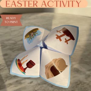 Easter story for kids|Sunday school craft|Easter story craft|Easter Cootie Catcher|Printable easter craft|Memory Game|Easter craft for kids