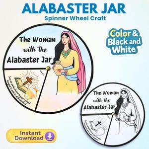 Vrouw met albasten pot knutselen met draaiend wiel, zondagsschoolactiviteit (digitale download)