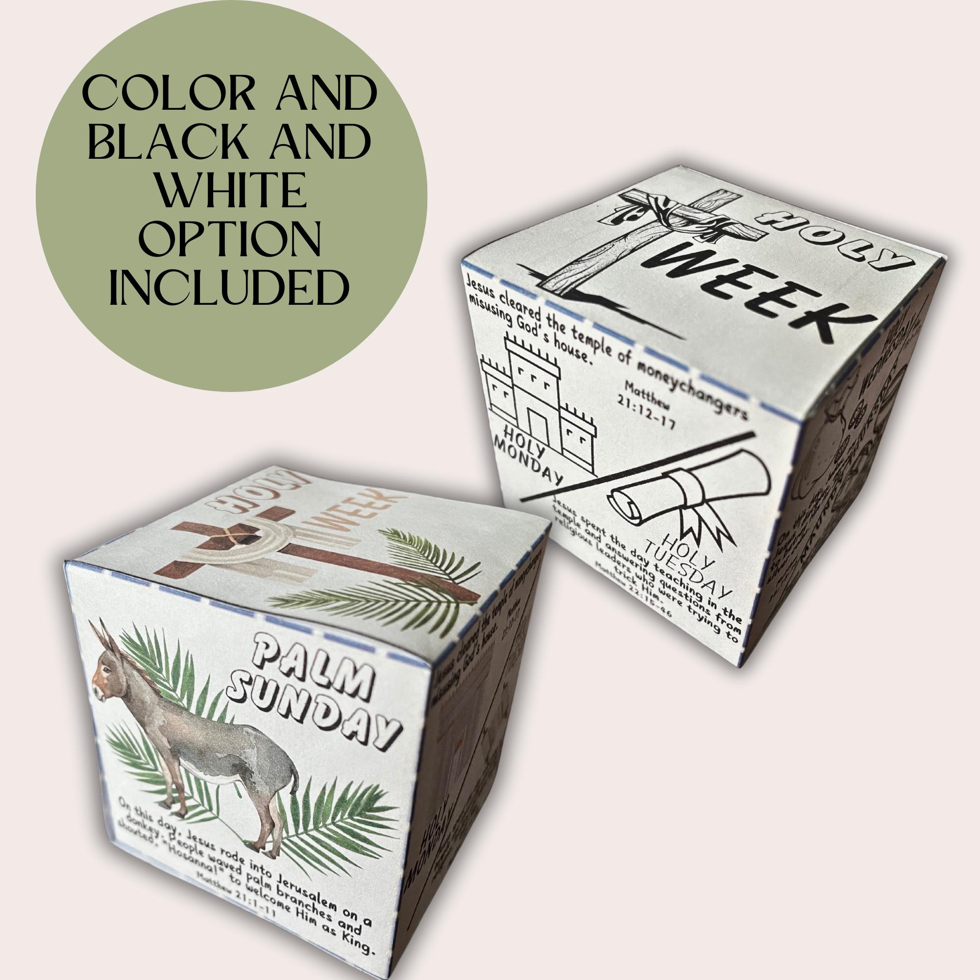 Holy Week Box Craft Holy Week Cube Craft | Sunday School Easter Bible Activity (digital ...