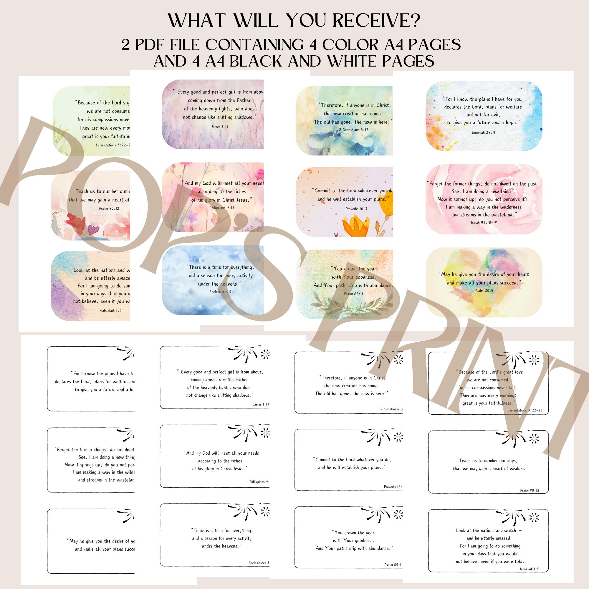 New Year Scripture Cards | Printable Bible Verse Flashcards for Sunday ...