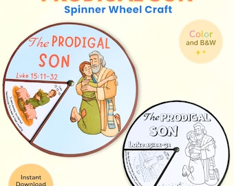 The Prodigal Son Craft – Printable Coloring Spinner Wheel for Sunday School, Kids’ Ministry and Homeschool Bible Activity