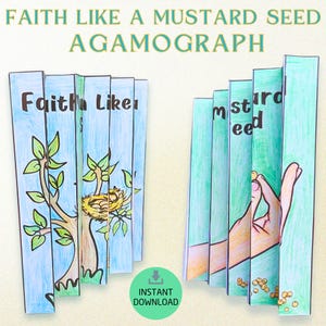 Printable Faith Like a Mustard Seed Agamograph – Sunday School Craft | Instant Download Bible Activity & Jesus’ Parable Paper Craft (PDF)