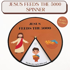 Jesus Feeds the 5000 Spinner Wheel | Bible Craft for Sunday School | Kids Ministry Activity | Bible Activity for Children