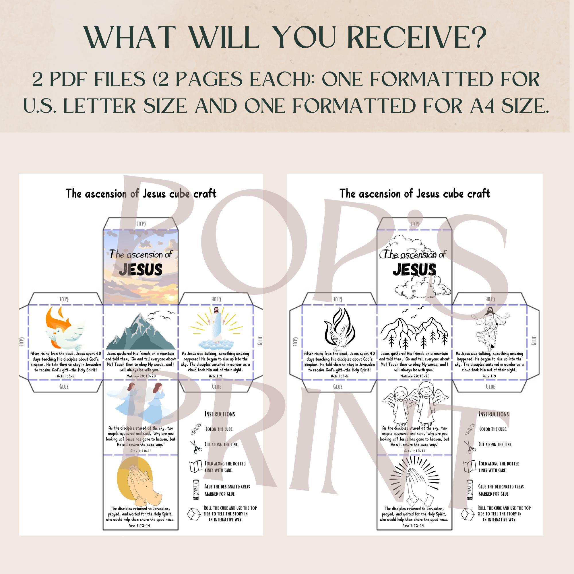 Jesus Ascension Cube Craft for Kids | Printable Sunday School Bible ...