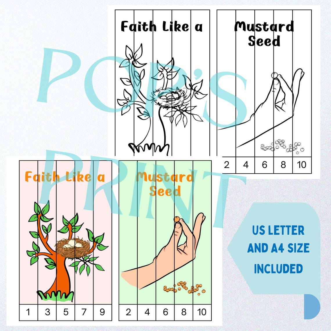 Printable Faith Like a Mustard Seed Agamograph – Sunday School Craft ...