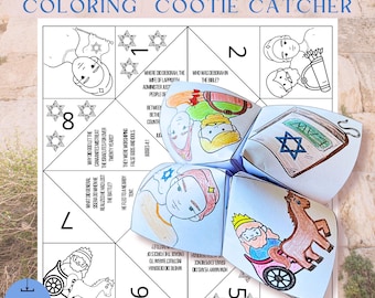Judge Deborah coloring cootie catcher| Sunday school craft| Cootie catcher| Printable bible craft| Fortune teller| Deborah bible craft