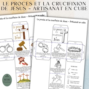 イエスの子供たちの十字架とプロセスの歴史 |キューブ・ア・ファブリック | Activité biblique imprimable pour l'école du dimanche