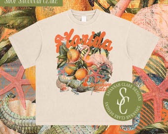 FLORIDA SUMMER SHIRT Florida Graphic Tee Beachy Shirts Summer Graphic Tee Summer T-shirt Vintage Florida Graphic Tee Vacation Shirts Ocean